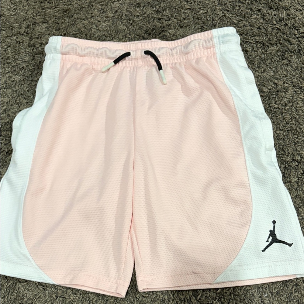 Jordan Light Pink and White Mesh Shorts
